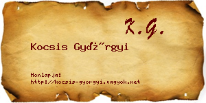 Kocsis Györgyi névjegykártya